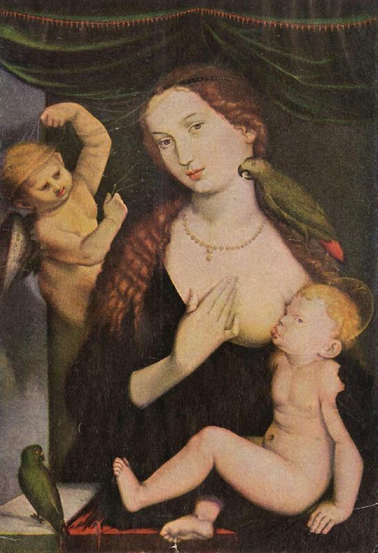 Hans Baldung Grien Madonna mit den Papageien oil painting image